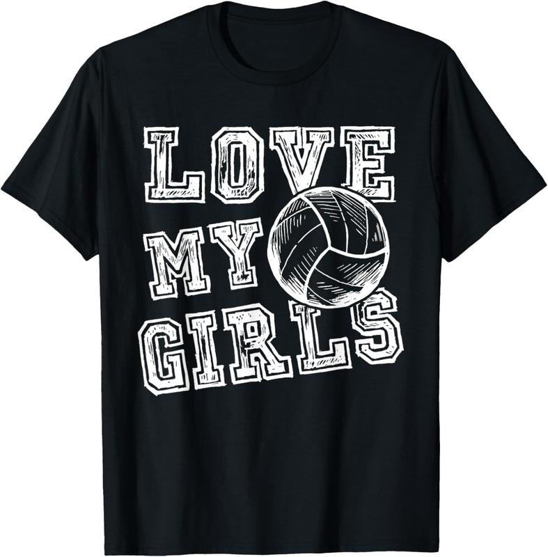 100% Cotton I Love My Girls Volleyball Shirt for Moms, Dad & Coaches T-Shirt Hoodie, Sweatshirt | GrindPrints.com