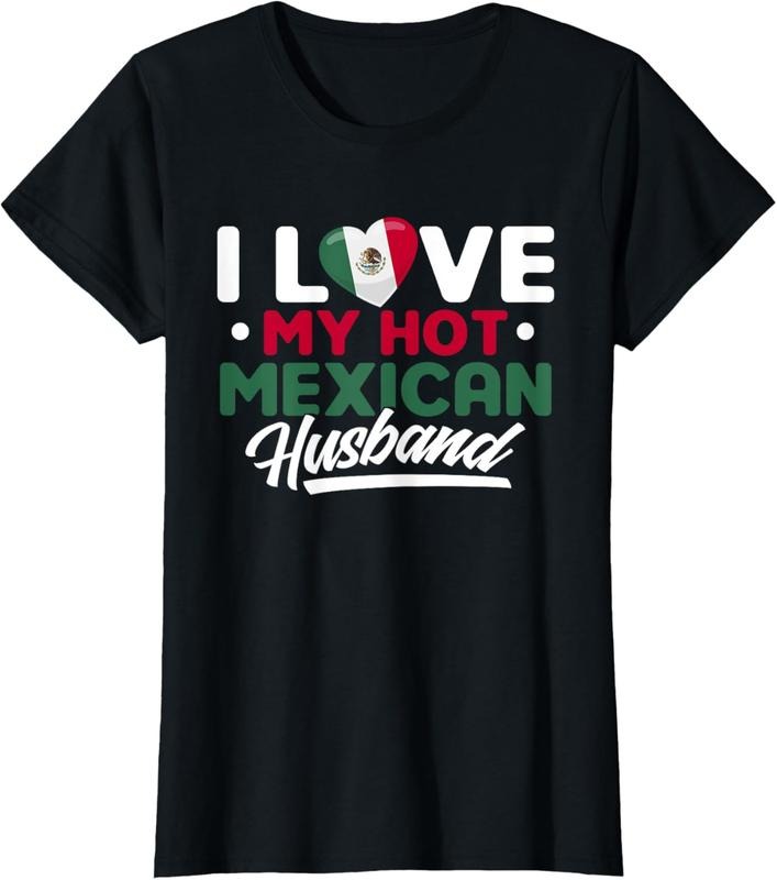 100% Cotton I Love My Hot Mexican Husband Proud Mexican T-Shirt Hoodie, Sweatshirt | GrindPrints.com