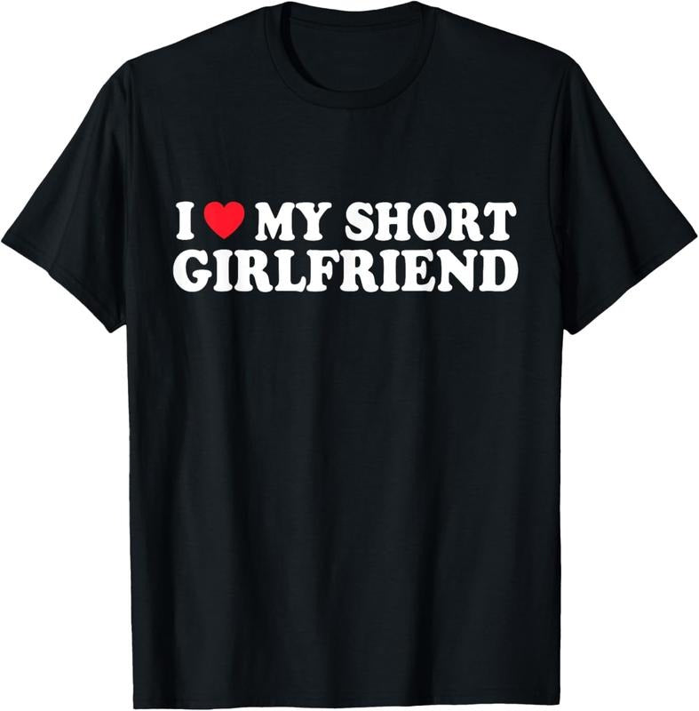 100% Cotton I Love My Short GF Girl Boy Couple Valentines Day Girlfriend T-Shirt Hoodie, Sweatshirt | GrindPrints.com