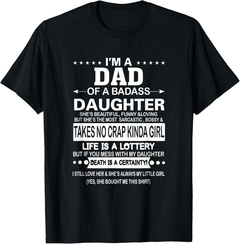 100% Cotton I'm A Dad Of A Badass Daughter She Bought Me This T-Shirt Hoodie, Sweatshirt | GrindPrints.com