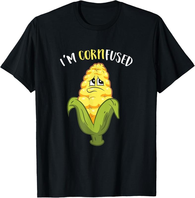100% Cotton I'm Cornfused Funny Corn T-Shirt Hoodie, Sweatshirt | GrindPrints.com