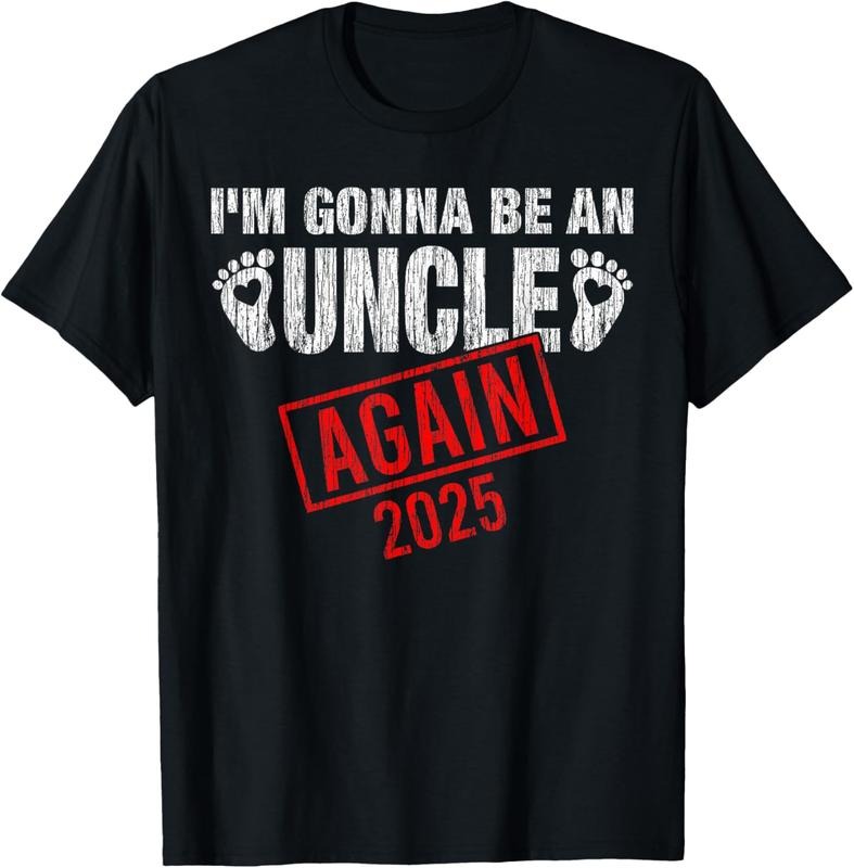 100% Cotton I'm Gonna Be An Uncle Again 2025 Fathers Day Vintage Mens T-Shirt Hoodie, Sweatshirt | GrindPrints.com