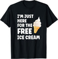 100% Cotton I'M Just Here Free Ice Cream Funny Cruise 2024 T-Shirts, Hoodie, Sweatshirt