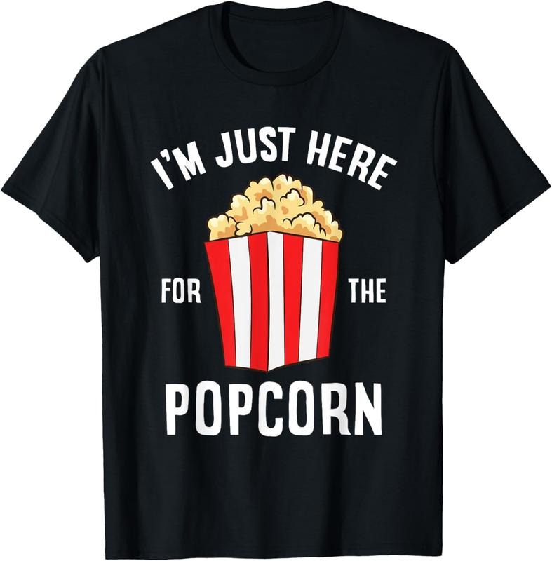 100% Cotton I'm Just Here For The Popcorn Cinema Watching Movies Popcorn T-Shirt Hoodie, Sweatshirt | GrindPrints.com