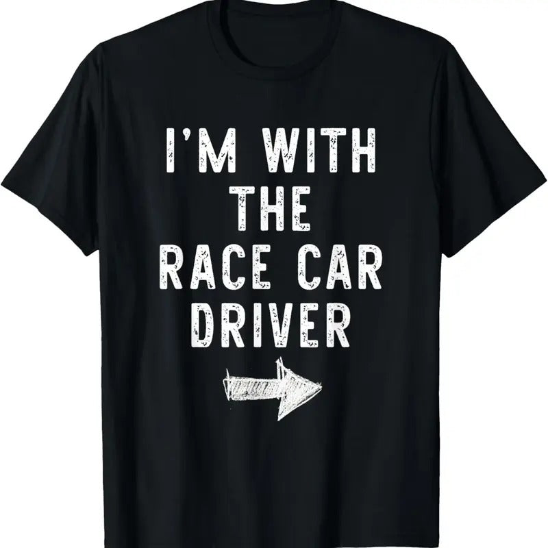 100% Cotton I'm With Race Car Driver Costume Halloween Couple RaceCar T-Shirt Hoodie, Sweatshirt | GrindPrints.com