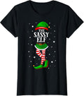 100% Cotton Im The Sassy Elf Matching Christmas for Teen Girls Women T-Shirt Hoodie, Sweatshirt | GrindPrints.com