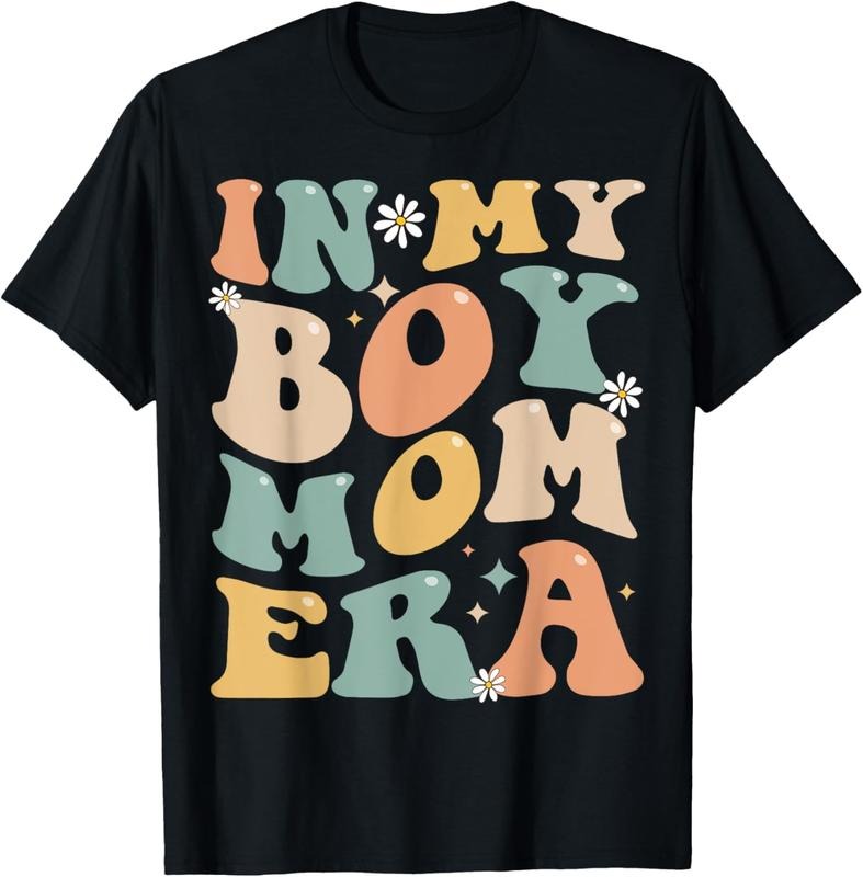 100% Cotton In My Boy Mom Era Groovy Mom Of Boys Gifts Funny Mothers Day T-Shirt Hoodie, Sweatshirt | GrindPrints.com