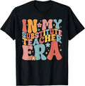 100% Cotton In My Substitute Teacher Era Retro Groovy Back To School T-Shirt Hoodie, Sweatshirt | GrindPrints.com