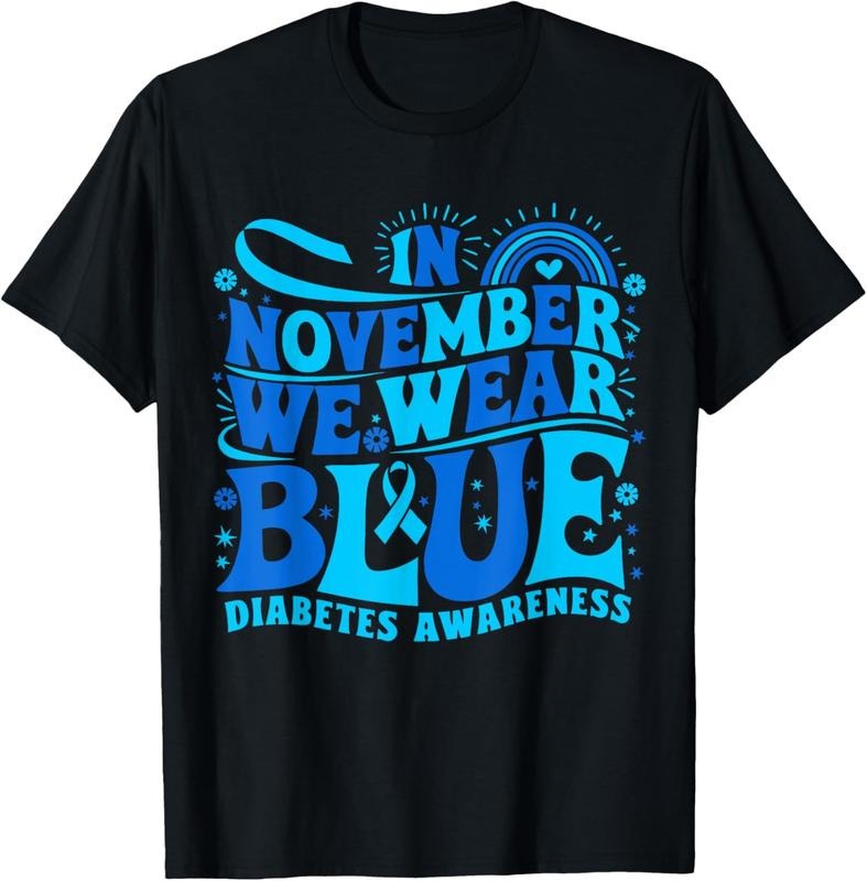100% Cotton In November We Wear Blue Diabetes Awareness T-Shirt Hoodie, Sweatshirt | GrindPrints.com