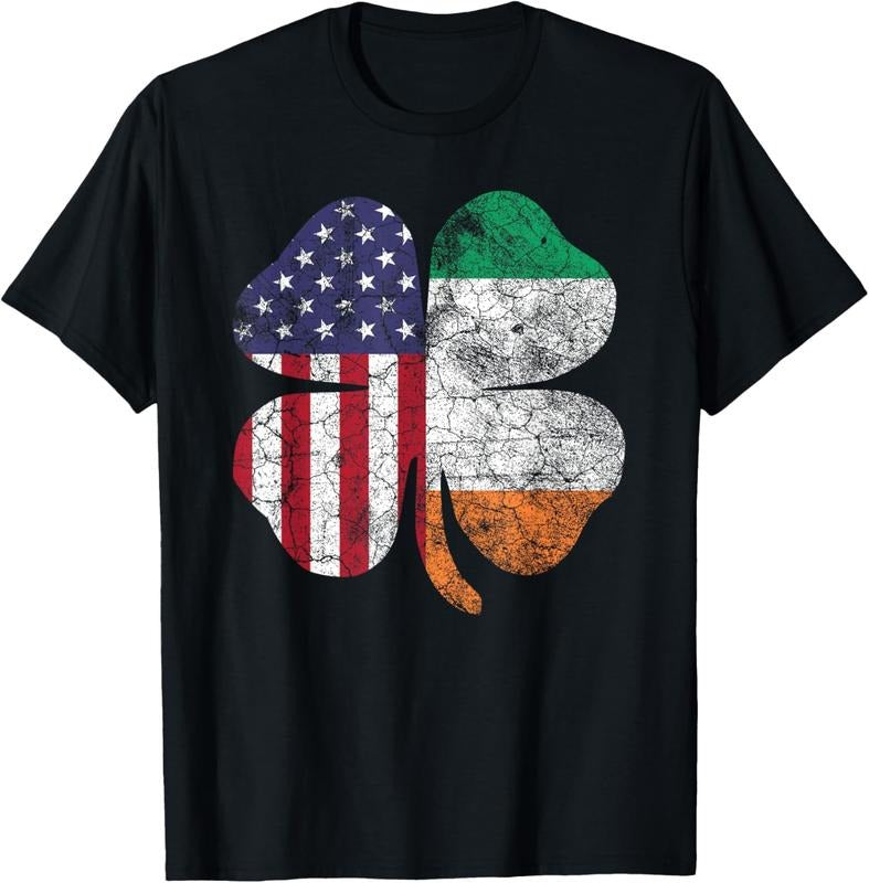 100% Cotton Irish American Flag Ireland Flag ST PATRICKS DAY Lucky T-Shirts, Hoodie, Sweatshirt