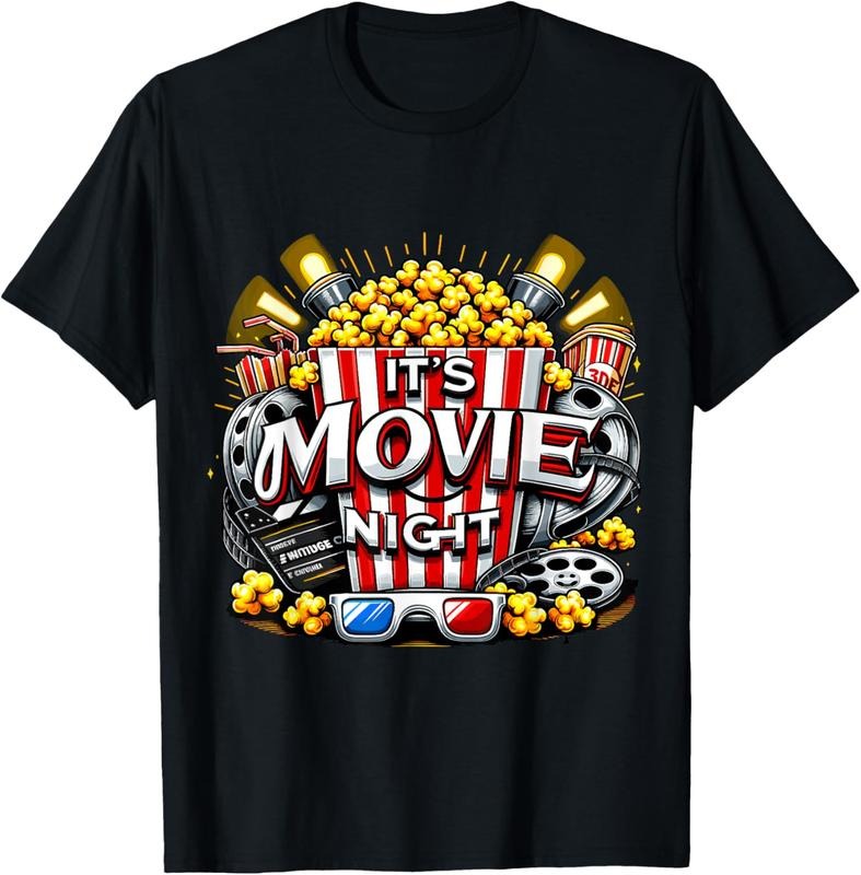 100% Cotton It's Movie Night Popcorn Cinema T-Shirt Hoodie, Sweatshirt | GrindPrints.com