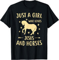 100% Cotton Jesus And Horses For Girls Teens Women Horse Lover Christian T-Shirt Hoodie, Sweatshirt | GrindPrints.com