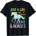 100% Cotton Jesus And Horses, Horse Gifts For Girls, Women T-Shirt Hoodie, Sweatshirt | GrindPrints.com