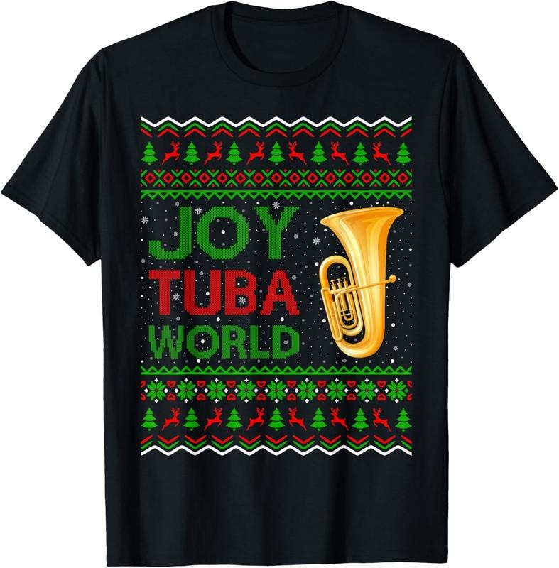 100% Cotton Joy Tuba World Music Lover Xmas Gift Ugly Tuba Christmas T-Shirt Hoodie, Sweatshirt | GrindPrints.com