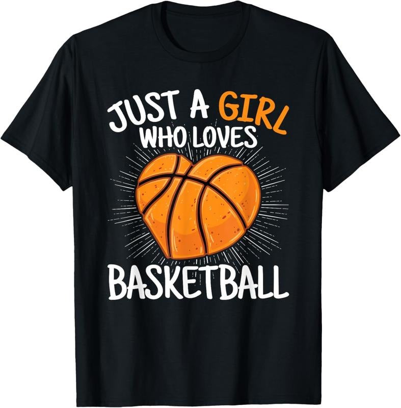 100% Cotton Just A Girl Who Loves Basketball Merch Girls s T-Shirt Hoodie, Sweatshirt | GrindPrints.com