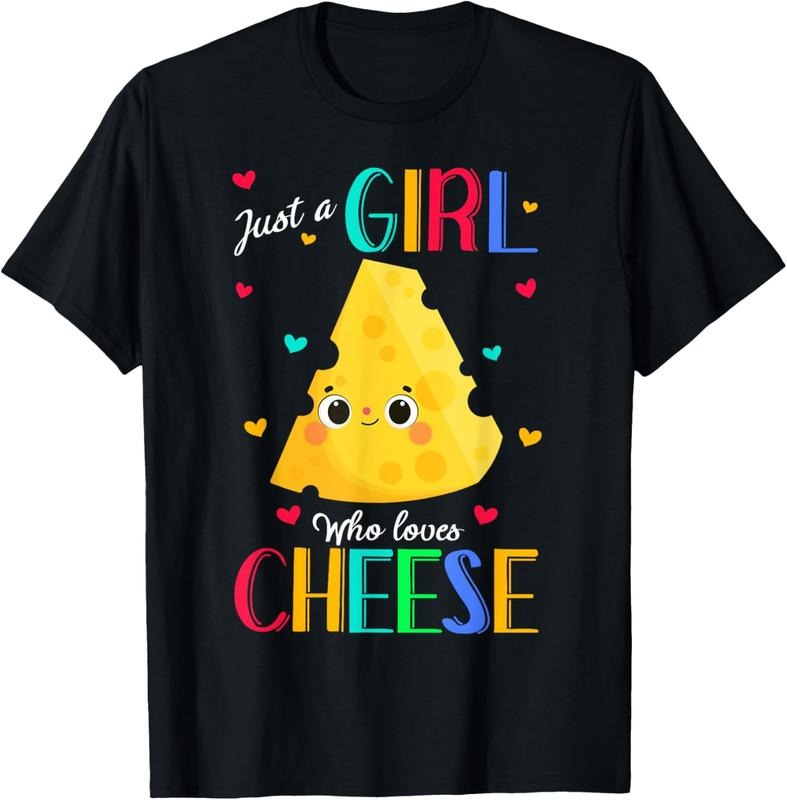 100% Cotton Just A Girl Who Loves Cheese Shirt Cheese Gift T-Shirt Hoodie, Sweatshirt | GrindPrints.com