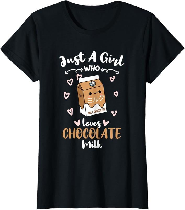 100% Cotton Just A Girl Who Loves Chocolate Milk T-Shirt Hoodie, Sweatshirt | GrindPrints.com