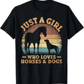 100% Cotton Just A Girl Who Loves Horses and Dogs Women Girls T-Shirt Hoodie, Sweatshirt | GrindPrints.com