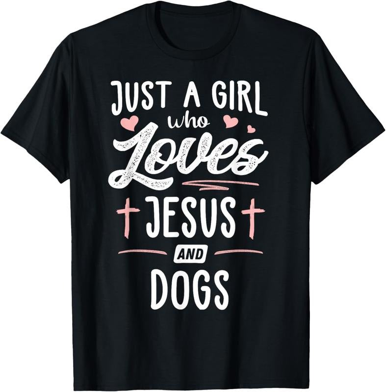 100% Cotton Just Girl Who Loves Jesus Dogs T-Shirts, Hoodie, Sweatshirt