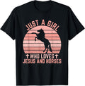 100% Cotton Just Girl Who Loves Jesus Horses Christian Riders T-Shirts, Hoodie, Sweatshirt