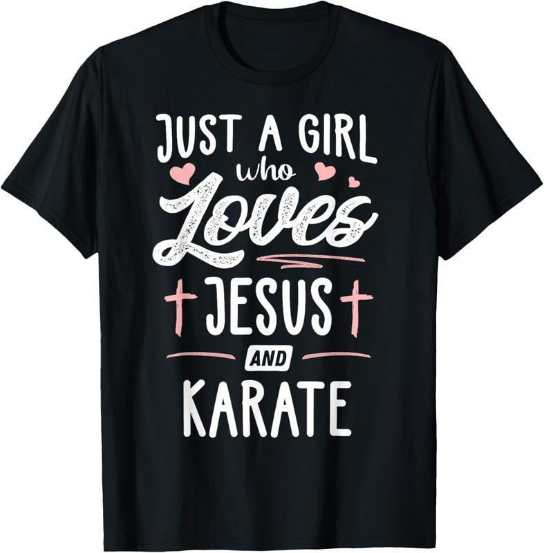 100% Cotton Just Girl Who Loves Jesus Karate T-Shirts, Hoodie, Sweatshirt