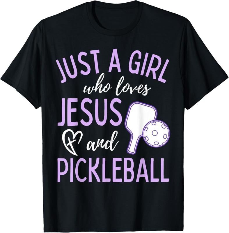 100% Cotton Just A Girl Who Loves Jesus and Pickleball Christian Cute T-Shirt Hoodie, Sweatshirt | GrindPrints.com