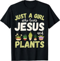 100% Cotton Just A Girl Who Loves Jesus and Plants Houseplants Cute T-Shirt Hoodie, Sweatshirt | GrindPrints.com