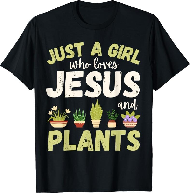 100% Cotton Just A Girl Who Loves Jesus and Plants Houseplants Cute T-Shirt Hoodie, Sweatshirt | GrindPrints.com