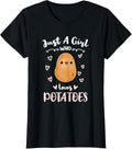 100% Cotton Just Girl Who Loves Potatoes T-Shirts, Hoodie, Sweatshirt