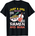 100% Cotton Just A Girl Who Loves Ramen And Boba Bubble Tea Japanese T-Shirtstyle{n002}2 T-Shirts, Hoodie, Sweatshirt