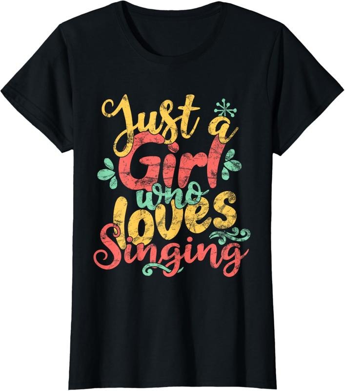 100% Cotton Just Girl Who Loves Singing T-Shirts, Hoodie, Sweatshirt