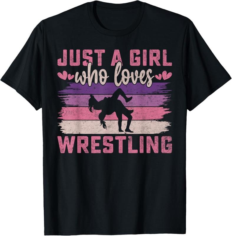 100% Cotton Just A Girl Who Loves Wrestling Girl Wrestle Outfit Wrestler T-Shirt Hoodie, Sweatshirt | GrindPrints.com