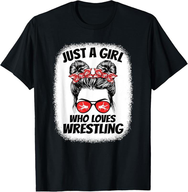 100% Cotton Just A Girl Who Loves Wrestling Wrestler Girls s T-Shirt Hoodie, Sweatshirt | GrindPrints.com