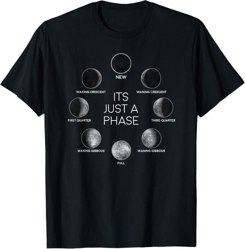 100% Cotton Just Phase Moon Lunar Space T-Shirts, Hoodie, Sweatshirt