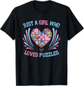 100% Cotton Just Girl Who Loves Puzzles Jigsaw Puzzle T-Shirt Hoodie, Sweatshirt | GrindPrints.com