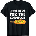 100% Cotton Just Here For The Corn Dogs Funny Corndog T-Shirt Hoodie, Sweatshirt | GrindPrints.com