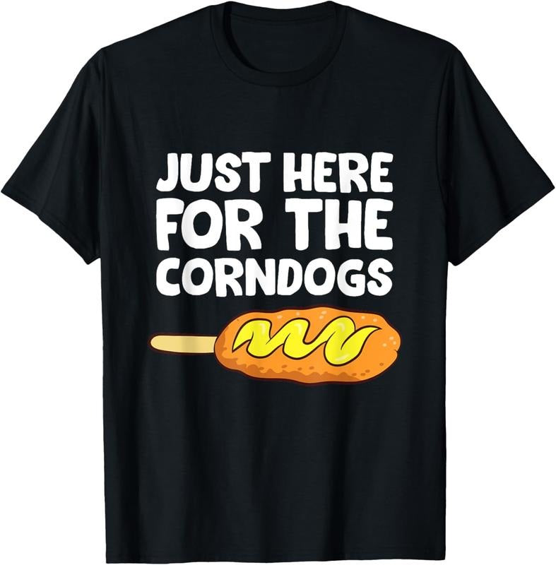 100% Cotton Just Here For The Corn Dogs Funny Corndog T-Shirt Hoodie, Sweatshirt | GrindPrints.com