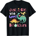 100% Cotton Just a Girl Who Loves Dinosaurs  Teen s Women Dino T-Shirt Hoodie, Sweatshirt | GrindPrints.com