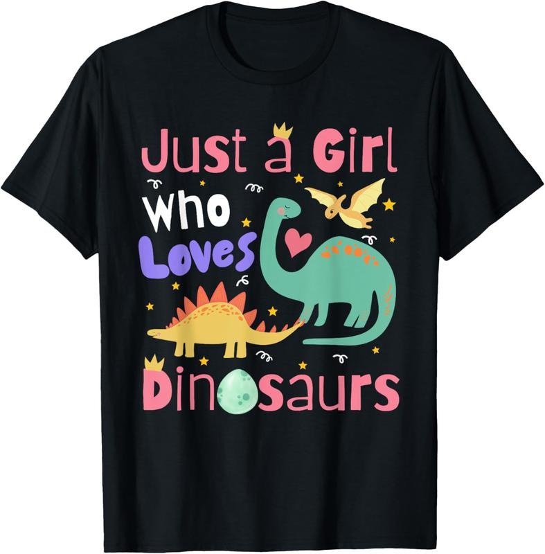 100% Cotton Just a Girl Who Loves Dinosaurs  Teen s Women Dino T-Shirt Hoodie, Sweatshirt | GrindPrints.com