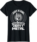 100% Cotton Just a Girl Who Loves Heavy Metal Heavy Metal T-Shirt Hoodie, Sweatshirt | GrindPrints.com