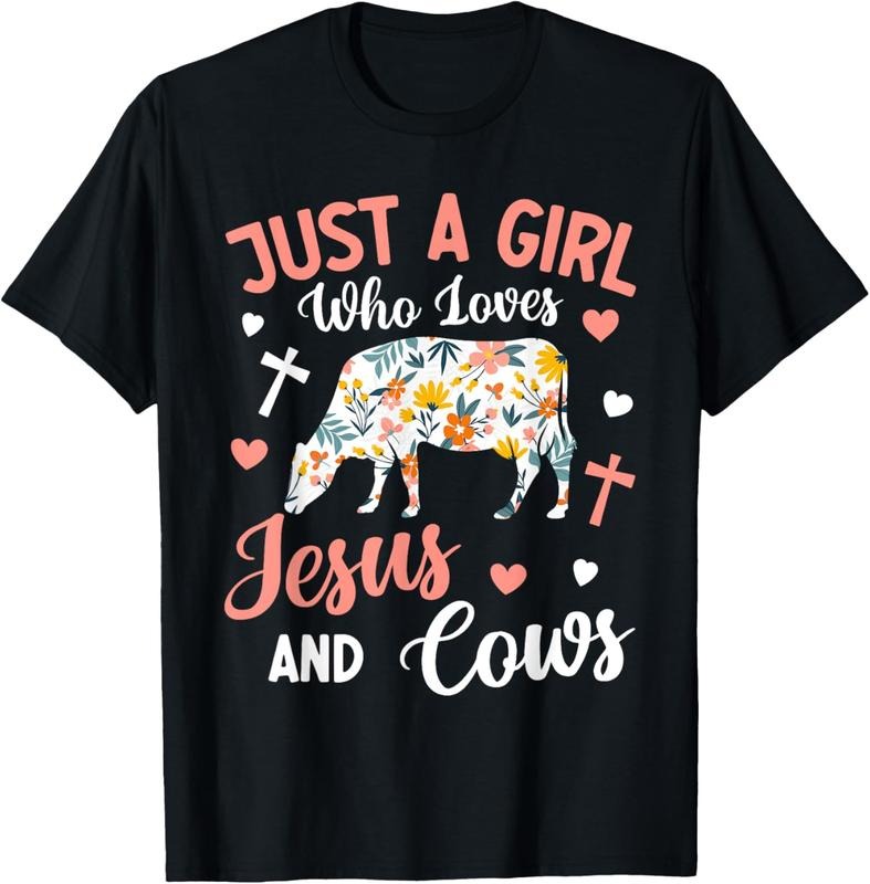 100% Cotton Just a Girl Who Loves Jesus and Cows: Faithful Farming T-Shirt Hoodie, Sweatshirt | GrindPrints.com