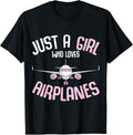 100% Cotton Just a Girl who loves Airplanes Plane Pilot Girls  T-Shirt Hoodie, Sweatshirt | GrindPrints.com