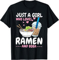 100% Cotton Just Girl Who Loves Ramen Boba Bubble Tea Tea Japanese T-Shirts, Hoodie, Sweatshirt