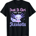 100% Cotton Kawaii Anime Just A Girl Who Loves Axolotls Fish Lovers T-Shirt Hoodie, Sweatshirt | GrindPrints.com