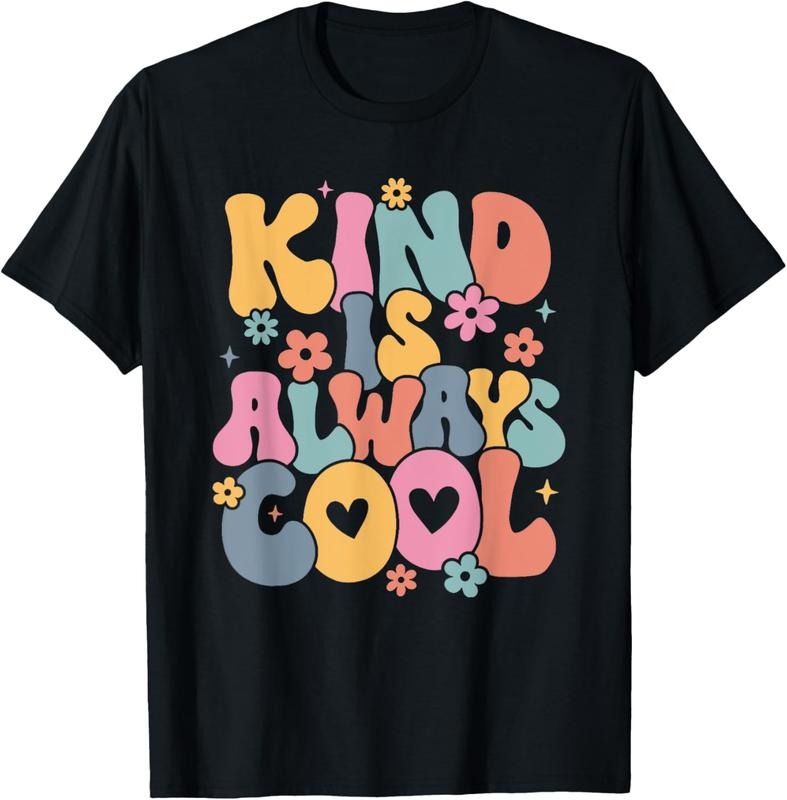 100% Cotton Kind is Always Cool Groovy Teacher Be Kind Kindness Matters T-Shirt Hoodie, Sweatshirt | GrindPrints.com