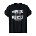 100% Cotton Knit T-Shirt with Heartbeat EKG Recovery & Addiction Quote - Regular Fit, Short Sleeve Crew Neck Adult Tee,...