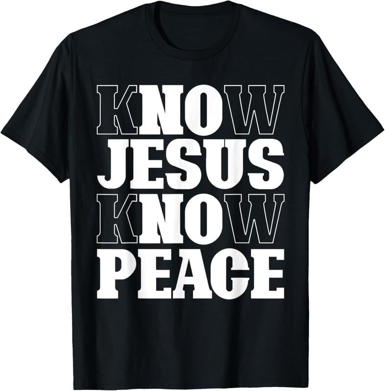 100% Cotton Know Jesus Know Peace Religion God Church Christian T-Shirts, Hoodie, Sweatshirt