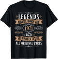 100% Cotton Legends Born In 1971 53rd Birthday 53 Years Old Bday Men T-Shirt Hoodie, Sweatshirt | GrindPrints.com