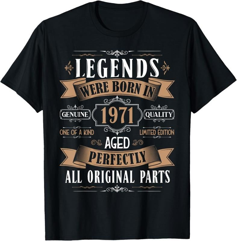 100% Cotton Legends Born In 1971 53rd Birthday 53 Years Old Bday Men T-Shirt Hoodie, Sweatshirt | GrindPrints.com