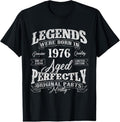 100% Cotton Legends Were Born In 1976 Year Of Birth Birthday T-Shirt Hoodie, Sweatshirt | GrindPrints.com